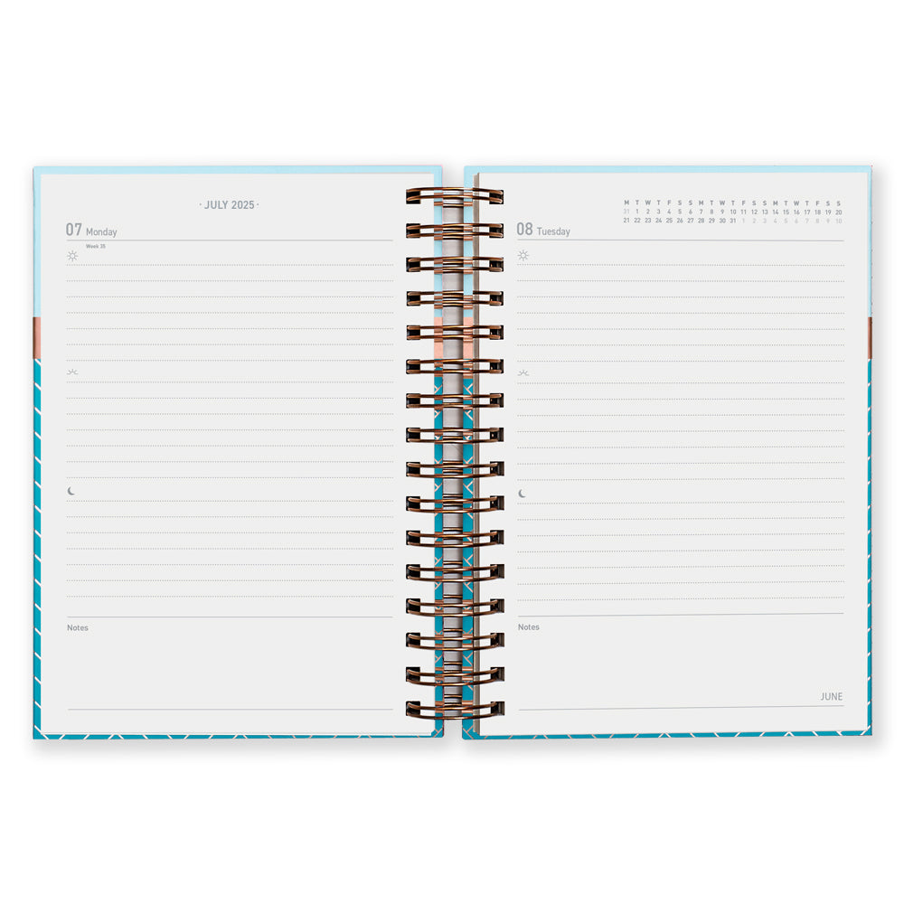 A5 2025 Matilda Myres Day A Page Diary - Blue/Teal