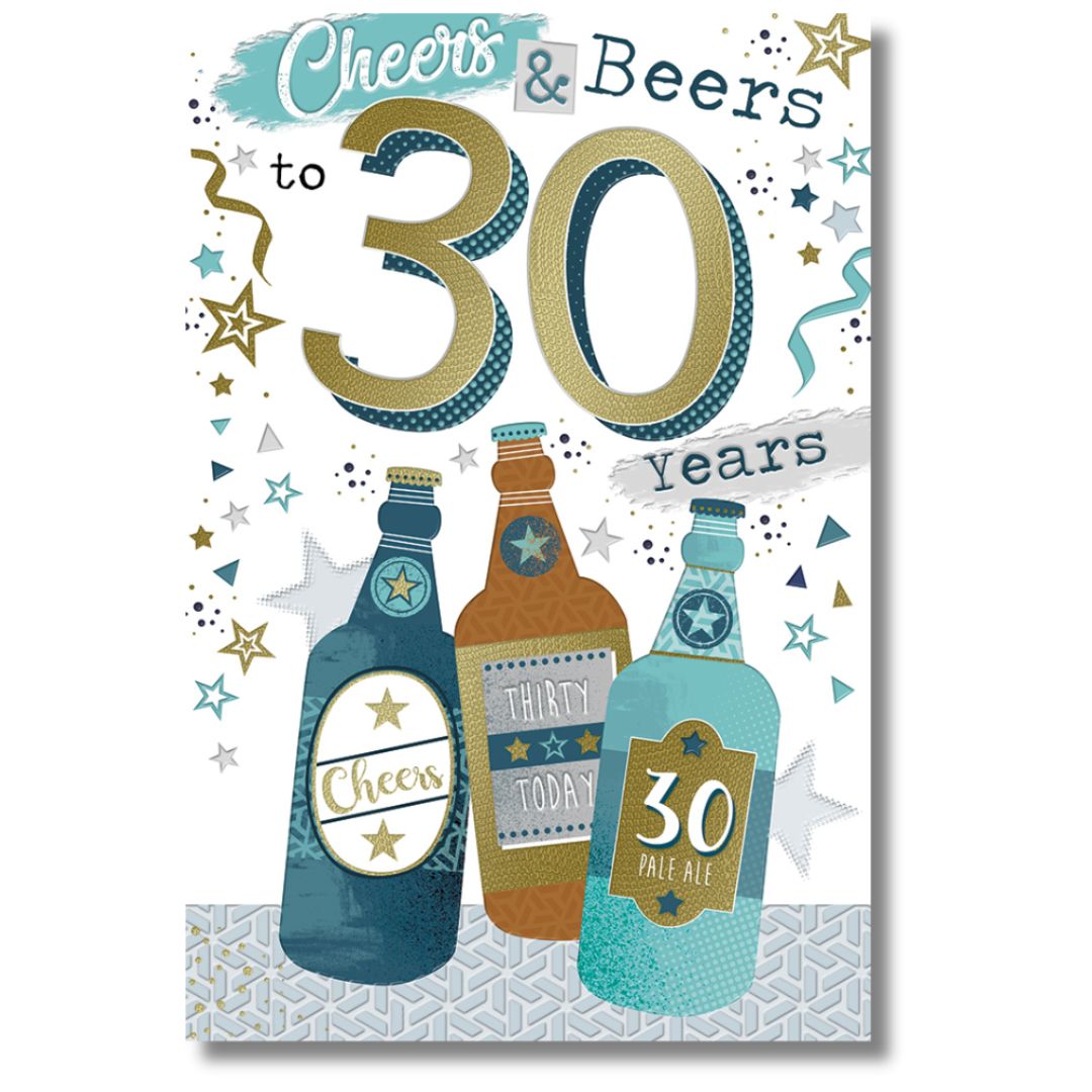 Cheers & Beers 30 Years Birthday Card