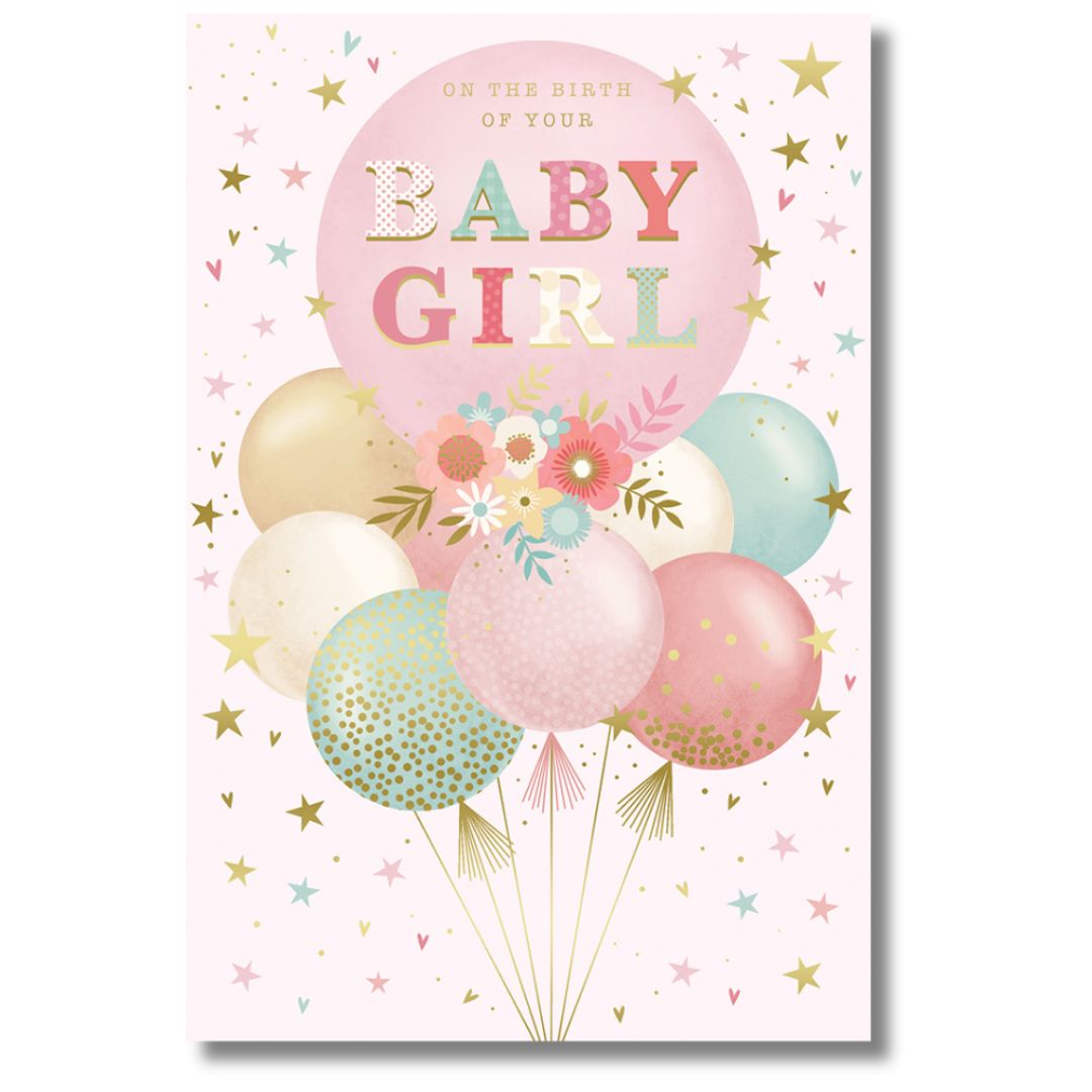 On The Birth Of Your Baby Girl Greeting Card