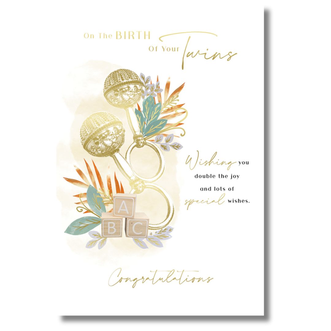 On The Birth Of Your Twins Greeting Card