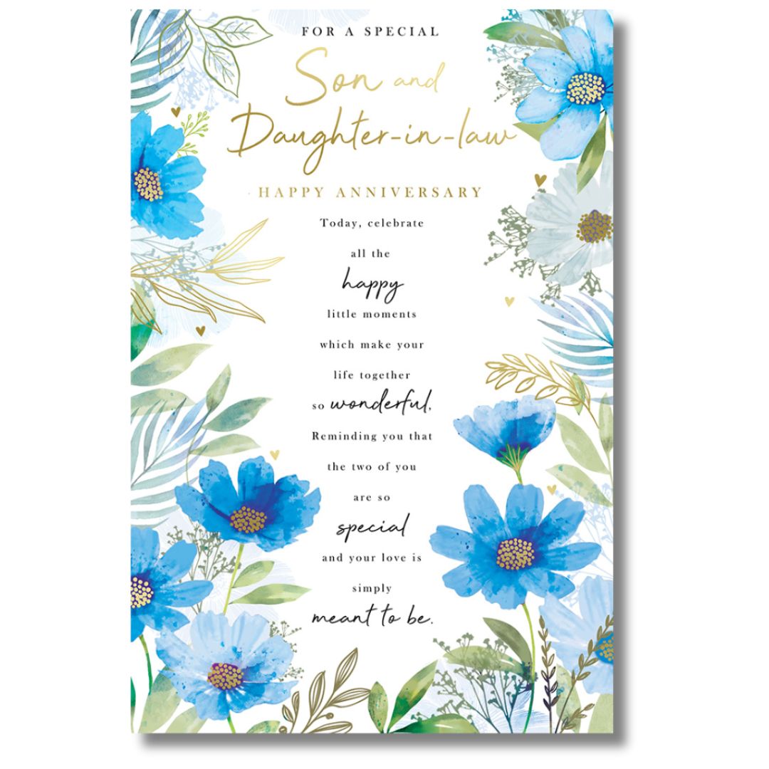 For A Special Son & Daughter-In-Law Happy Anniversary Greeting Card