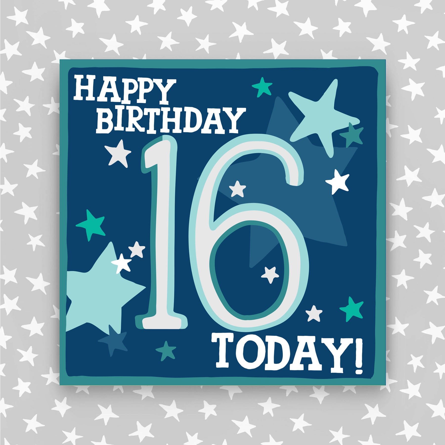 Molly Mae Happy Birthday 16 Today - Greeting Card Blue