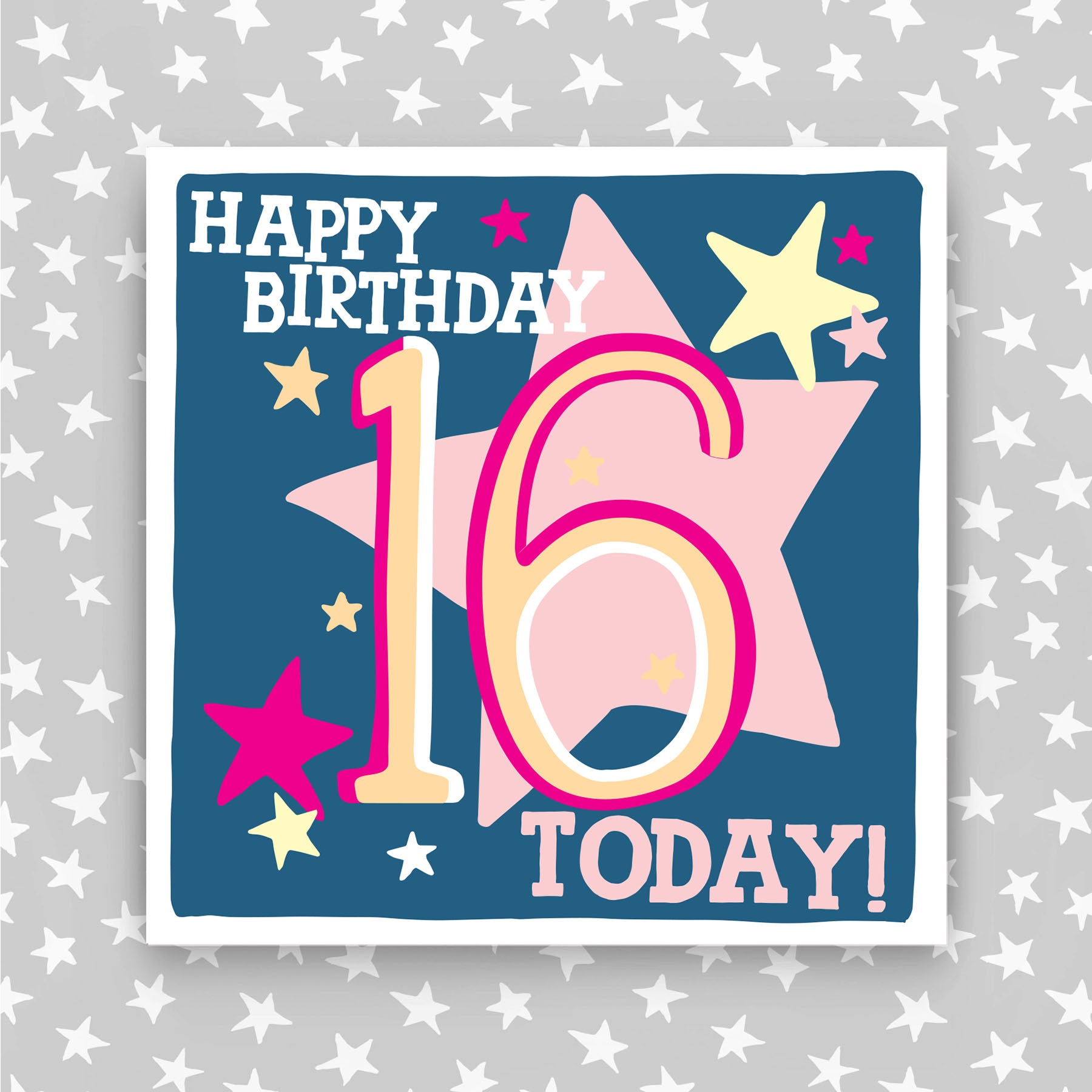 Molly Mae Happy Birthday 16 Today - Greeting Card Pink
