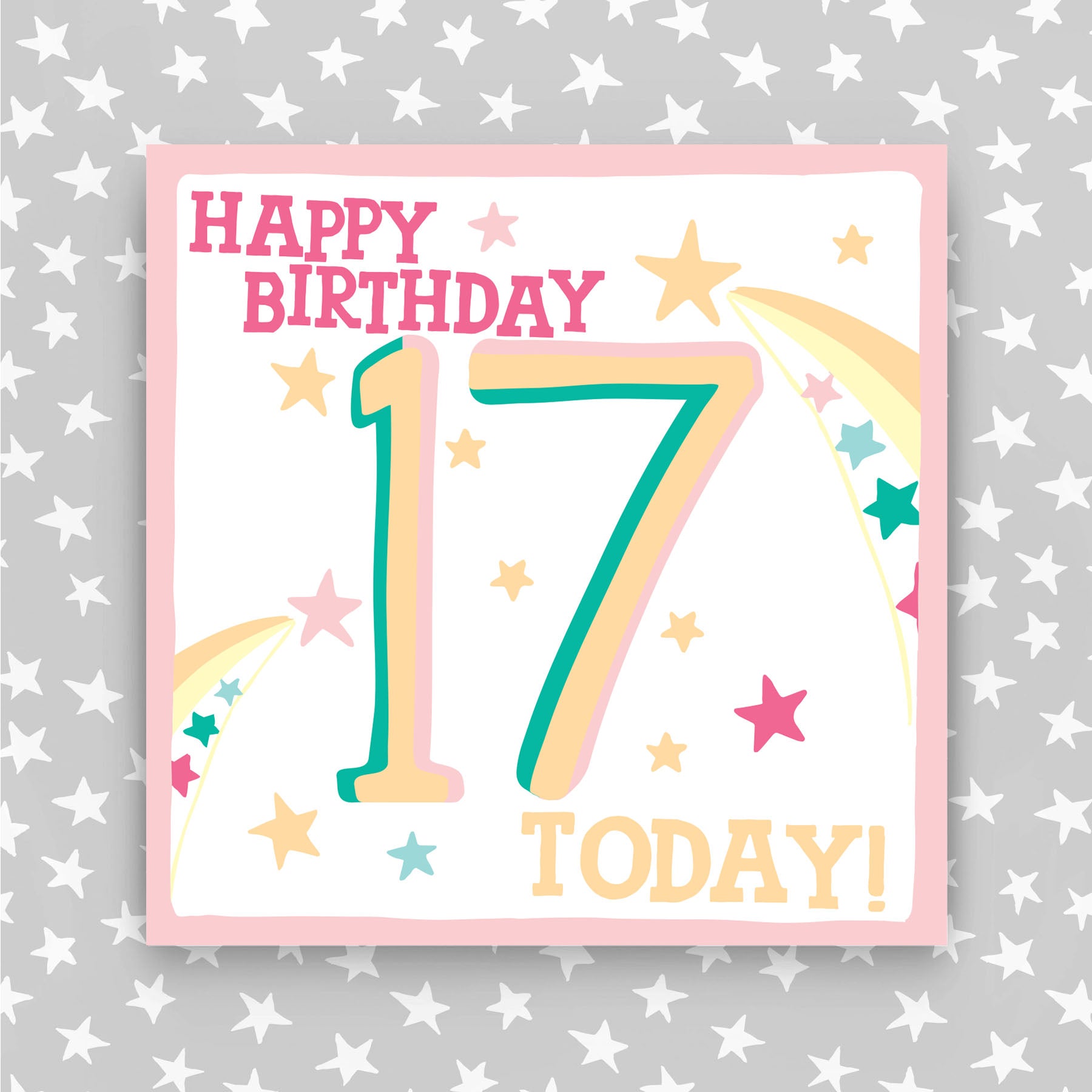 Molly Mae Happy Birthday 17 Today - Greeting Card Pink