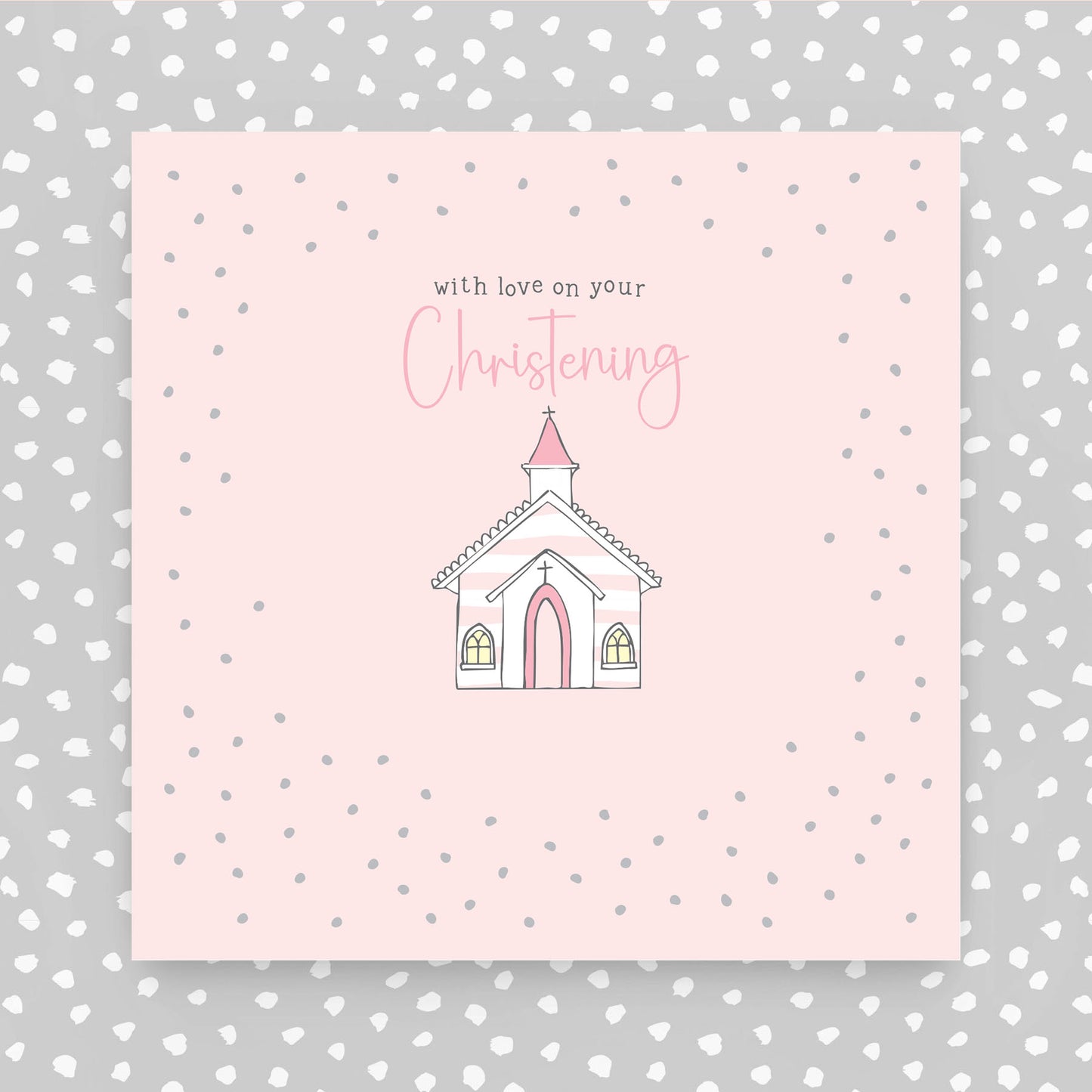 Molly Mae With Love On Your Christening - Greeting Card Pink