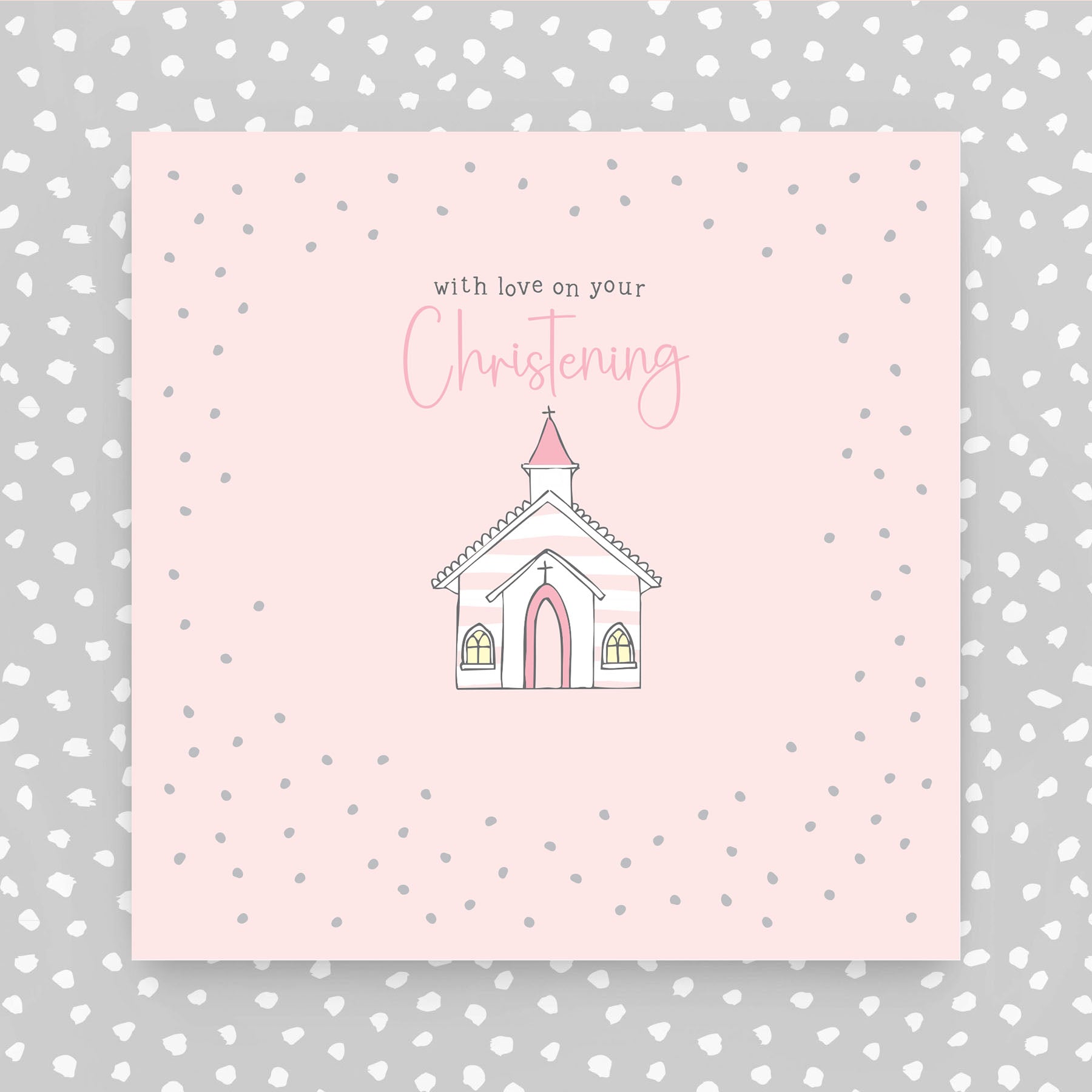 Molly Mae With Love On Your Christening - Greeting Card Pink