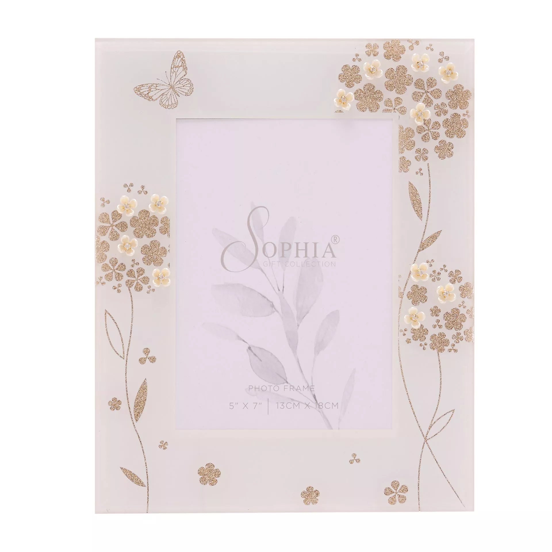 Sophia Glitter Butterfly Photo Frame 18 x 13cm