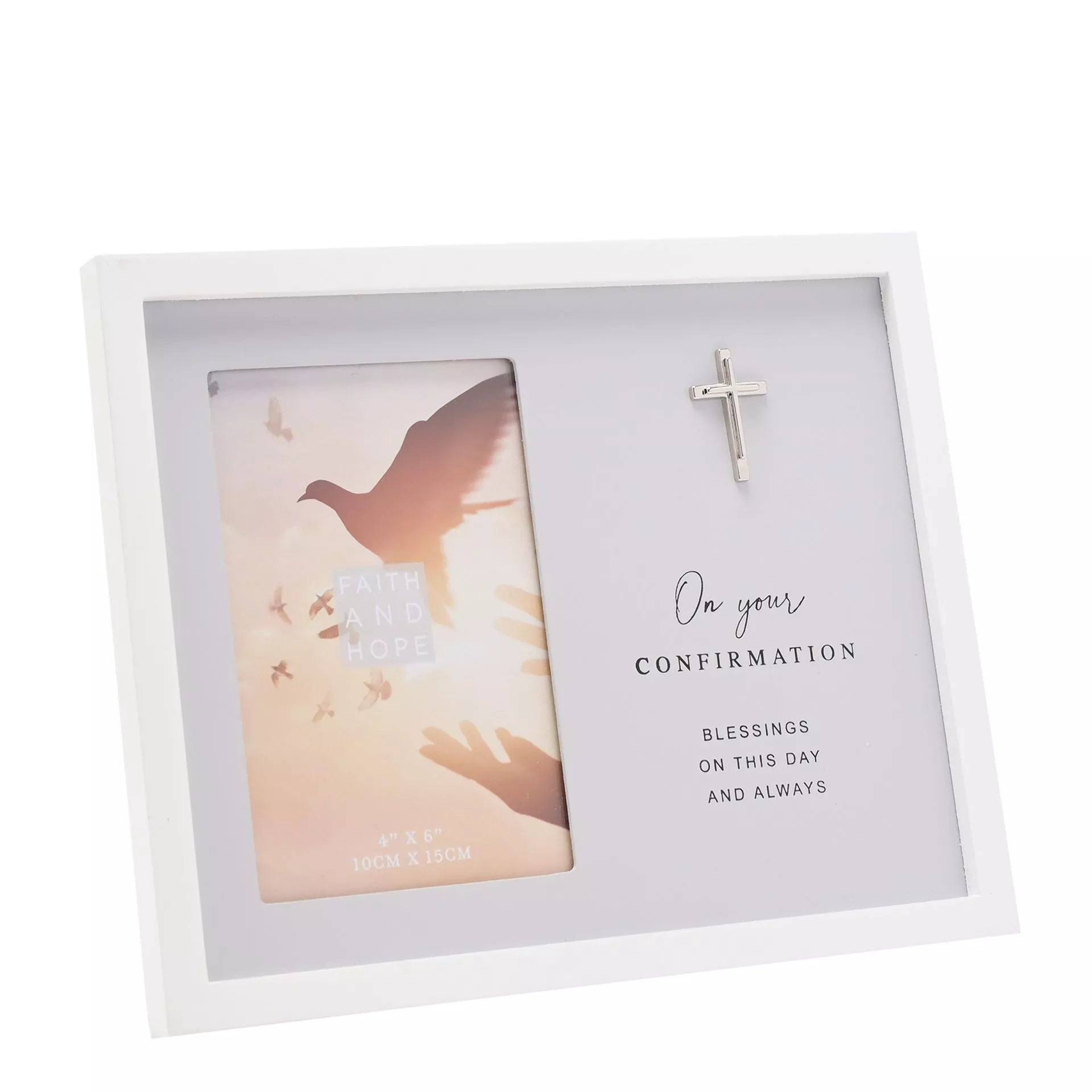 Faith & Hope - Grey Photo Frame 10 x 15cm - Confirmation