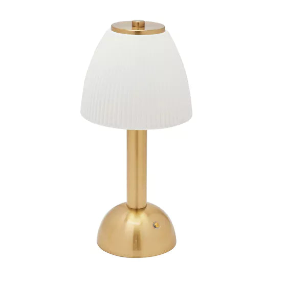 Hestia Usb Led Touch Table Lamp White Bronze Base 27 x 13 x 13cm