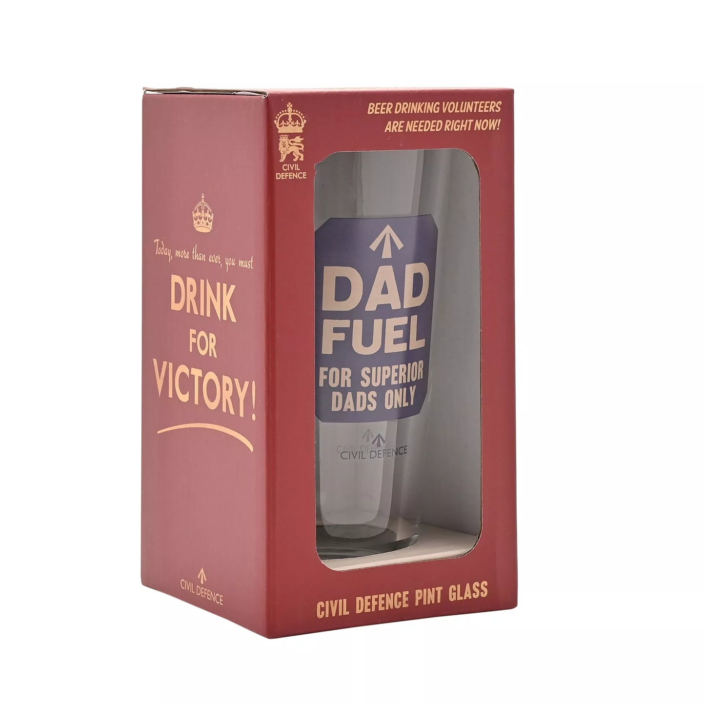 Civil Defence Pint Glass - Dad Fuel