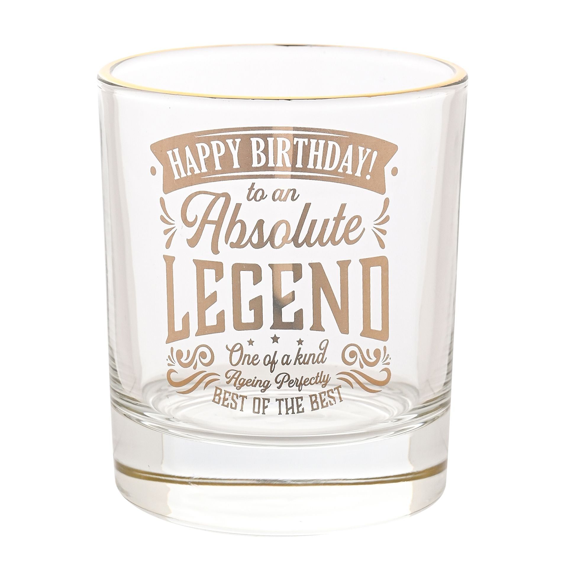 Harvey Makin Legend Tumbler Glass - Happy Birthday