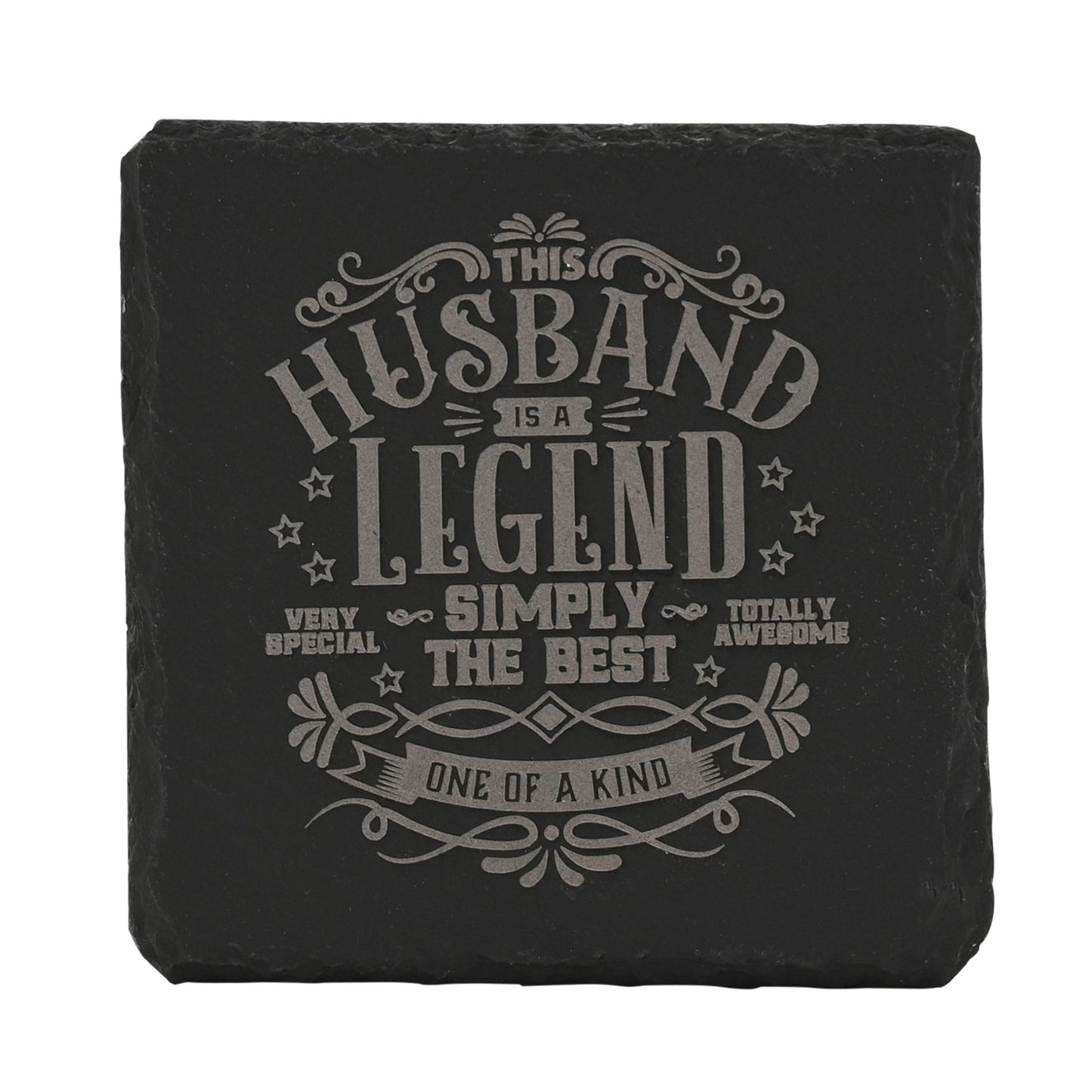 Harvey Makin Legend Slate Coaster 10 x 10cm - Husband