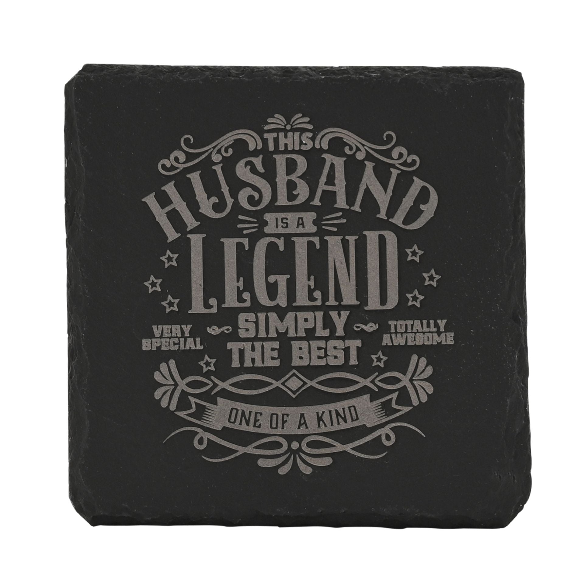 Harvey Makin Legend Slate Coaster 10 x 10cm - Husband
