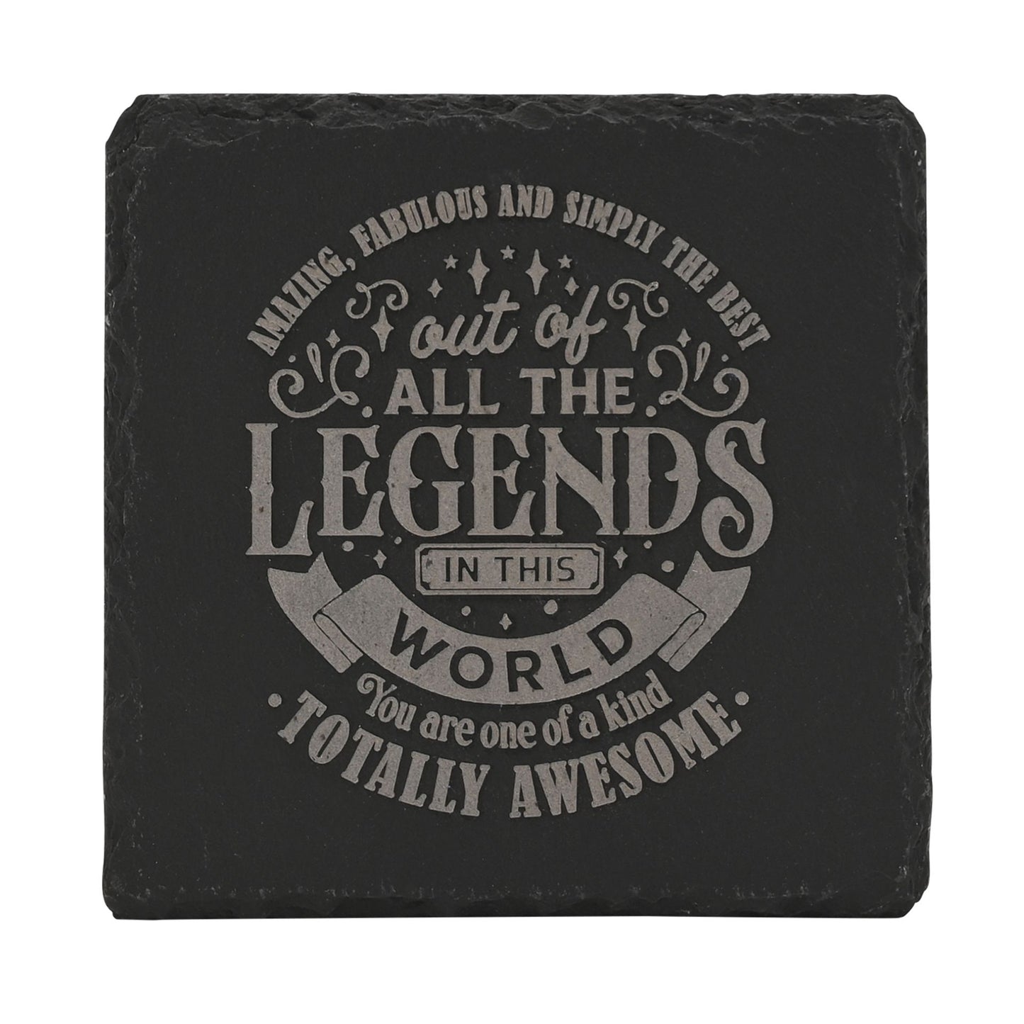 Harvey Makin Legend Slate Coaster 10 x 10cm - Amazing