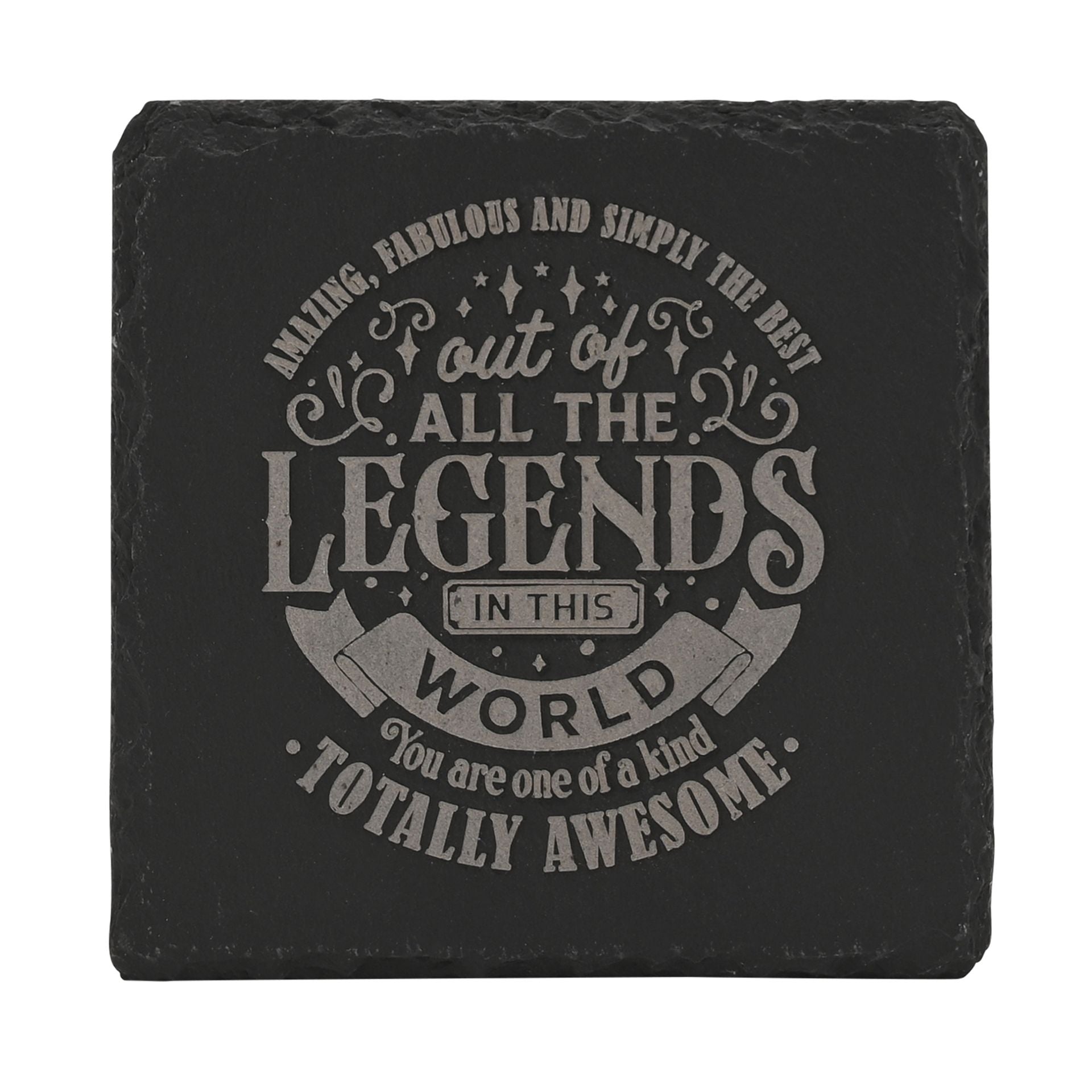 Harvey Makin Legend Slate Coaster 10 x 10cm - Amazing