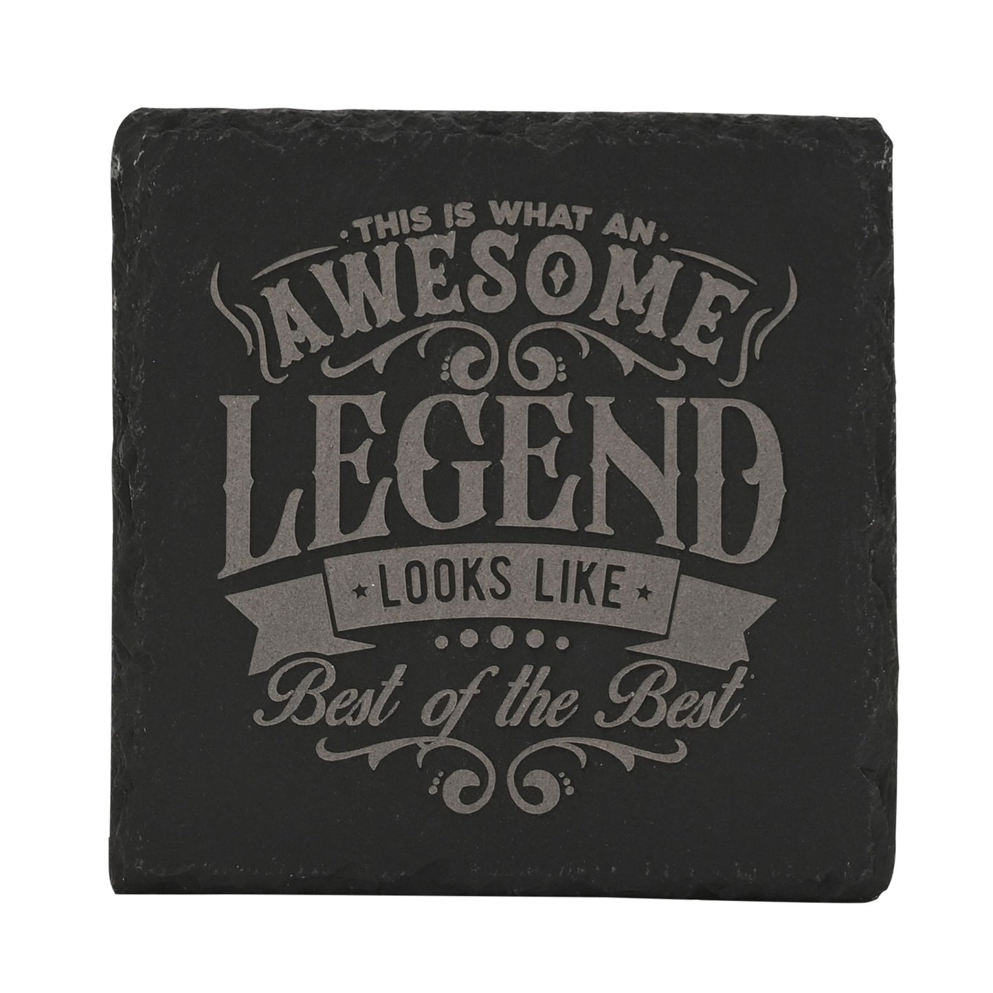Harvey Makin Legend Slate Coaster 10 x 10cm - Awesome