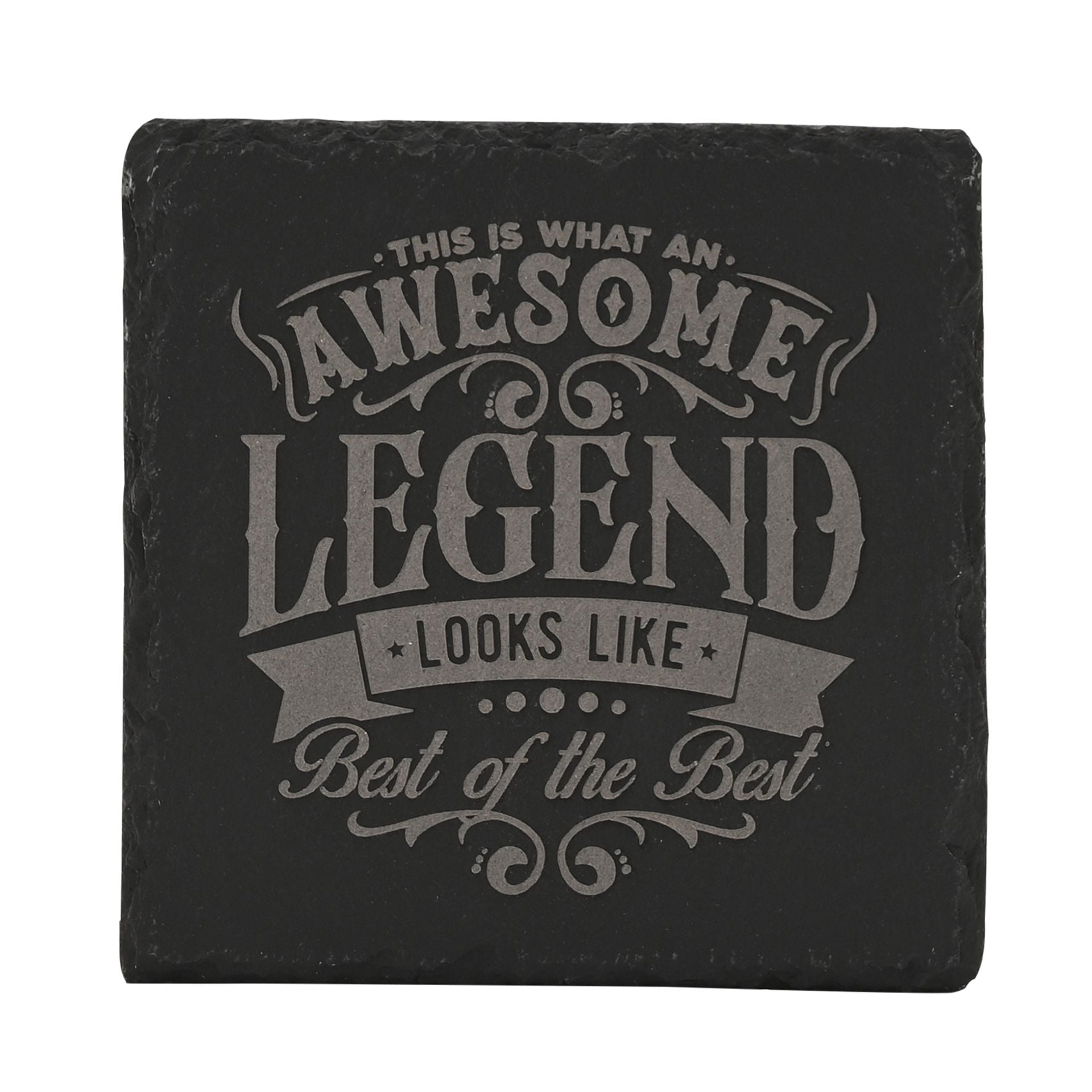 Harvey Makin Legend Slate Coaster 10 x 10cm - Awesome
