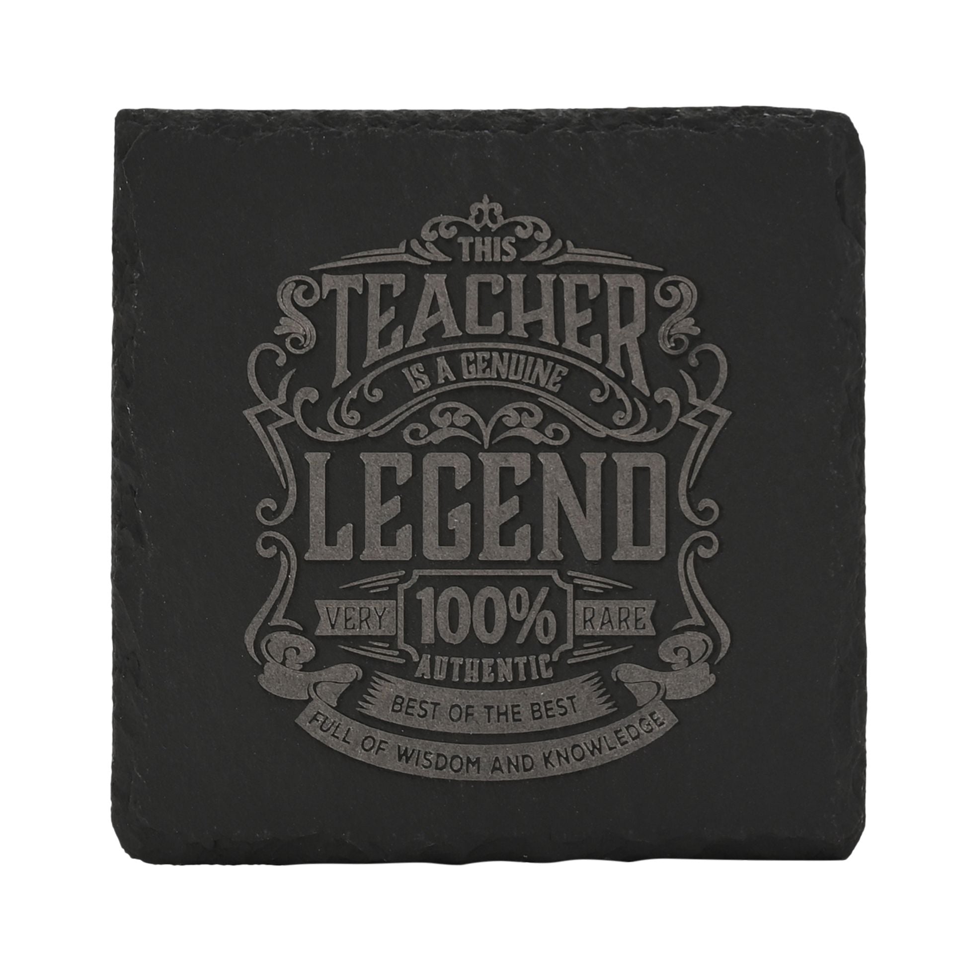 Harvey Makin Legend Slate Coaster 10 x 10cm - Teacher