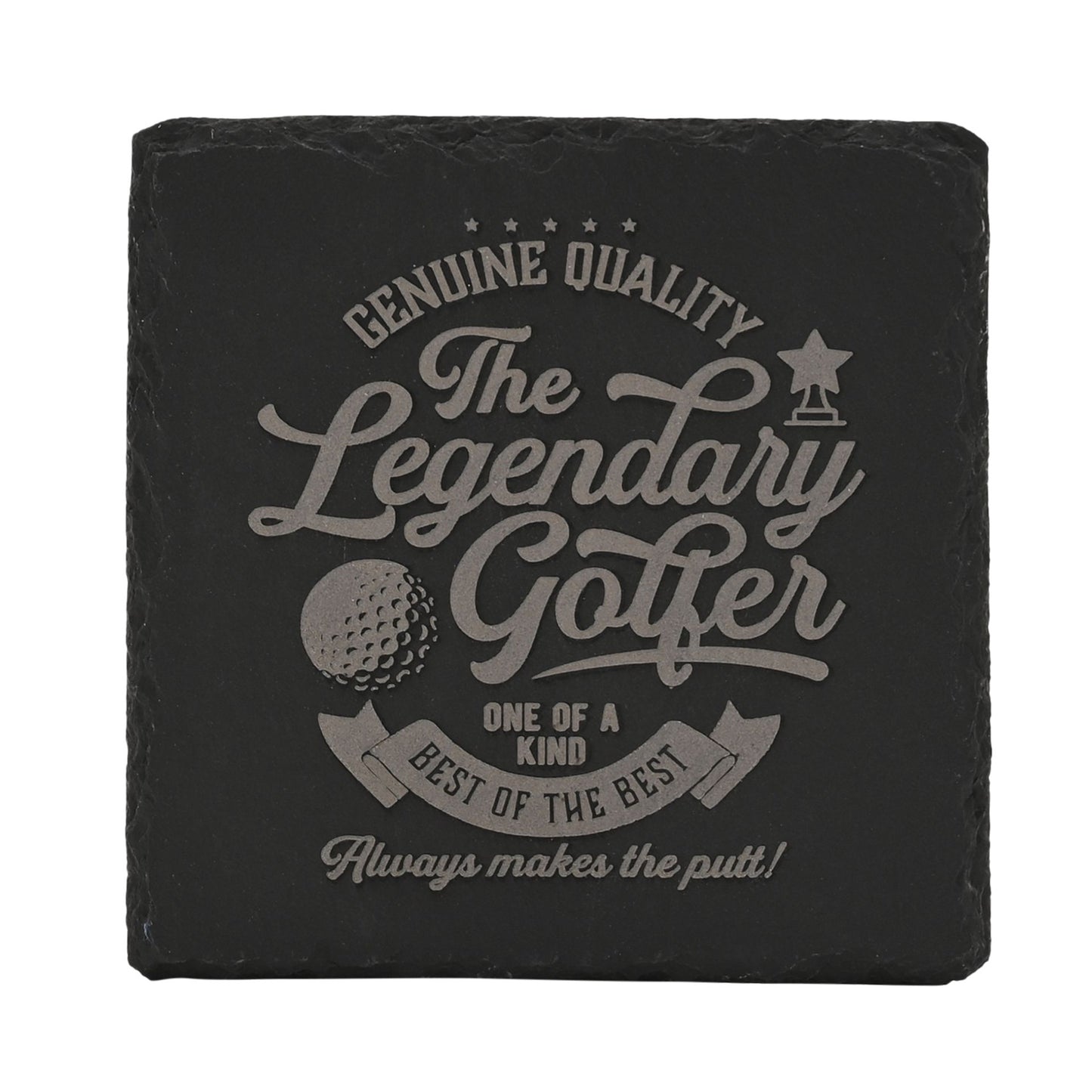 Harvey Makin Legend Slate Coaster 10 x 10cm - Golf