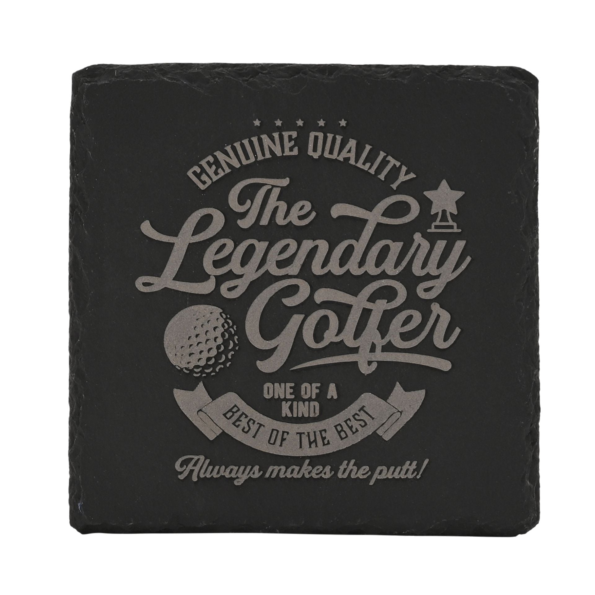 Harvey Makin Legend Slate Coaster 10 x 10cm - Golf