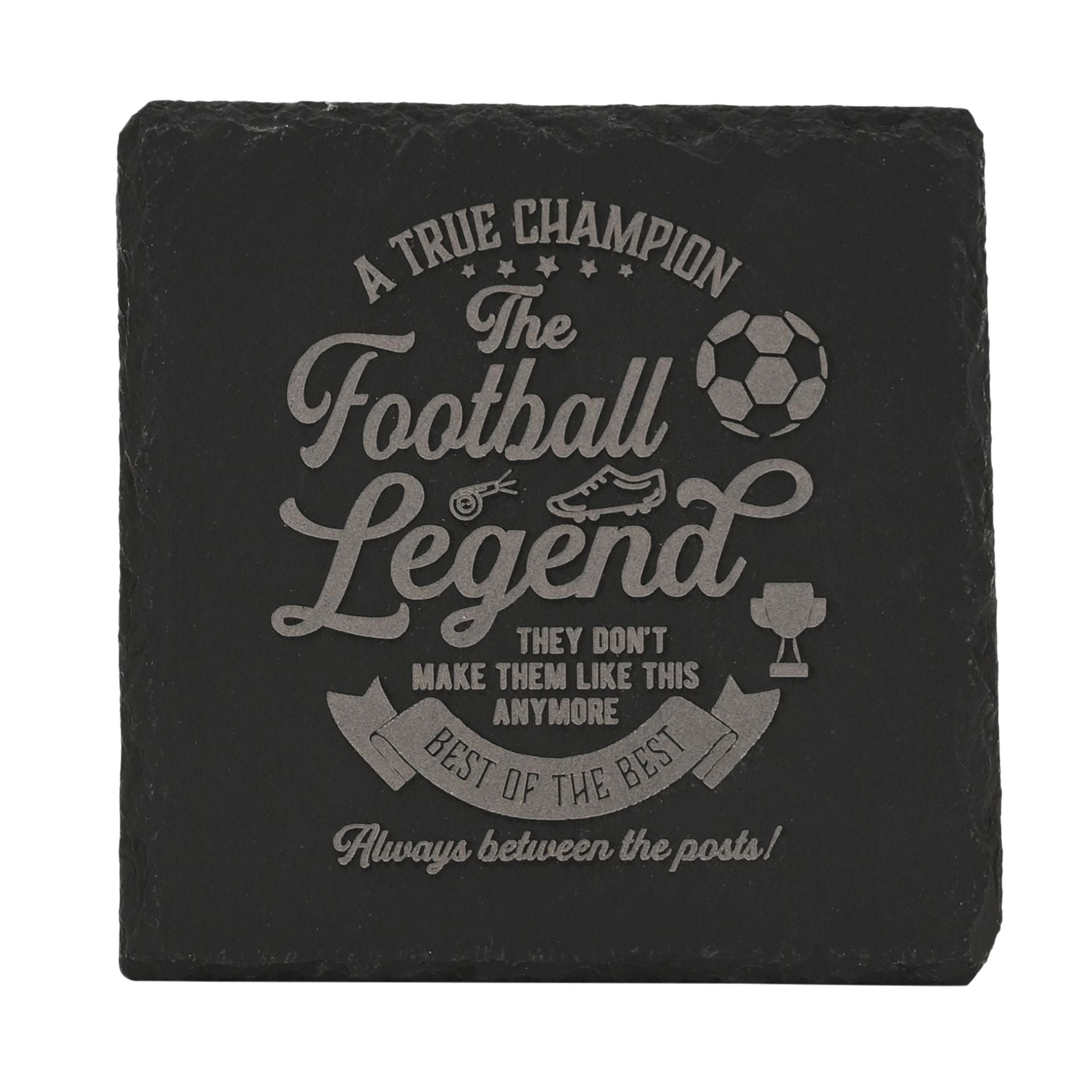 Harvey Makin Legend Slate Coaster 10 x 10cm - Football