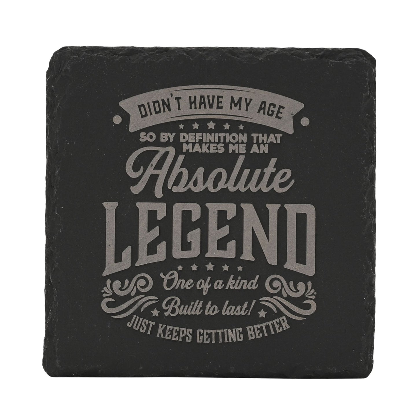 Harvey Makin Legend Slate Coaster 10 x 10cm - My Age