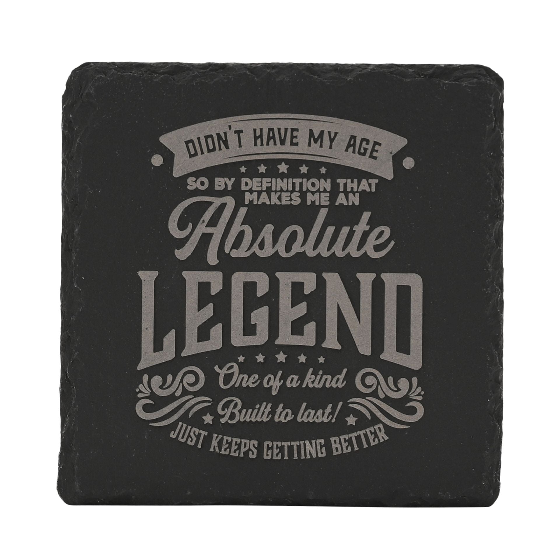 Harvey Makin Legend Slate Coaster 10 x 10cm - My Age