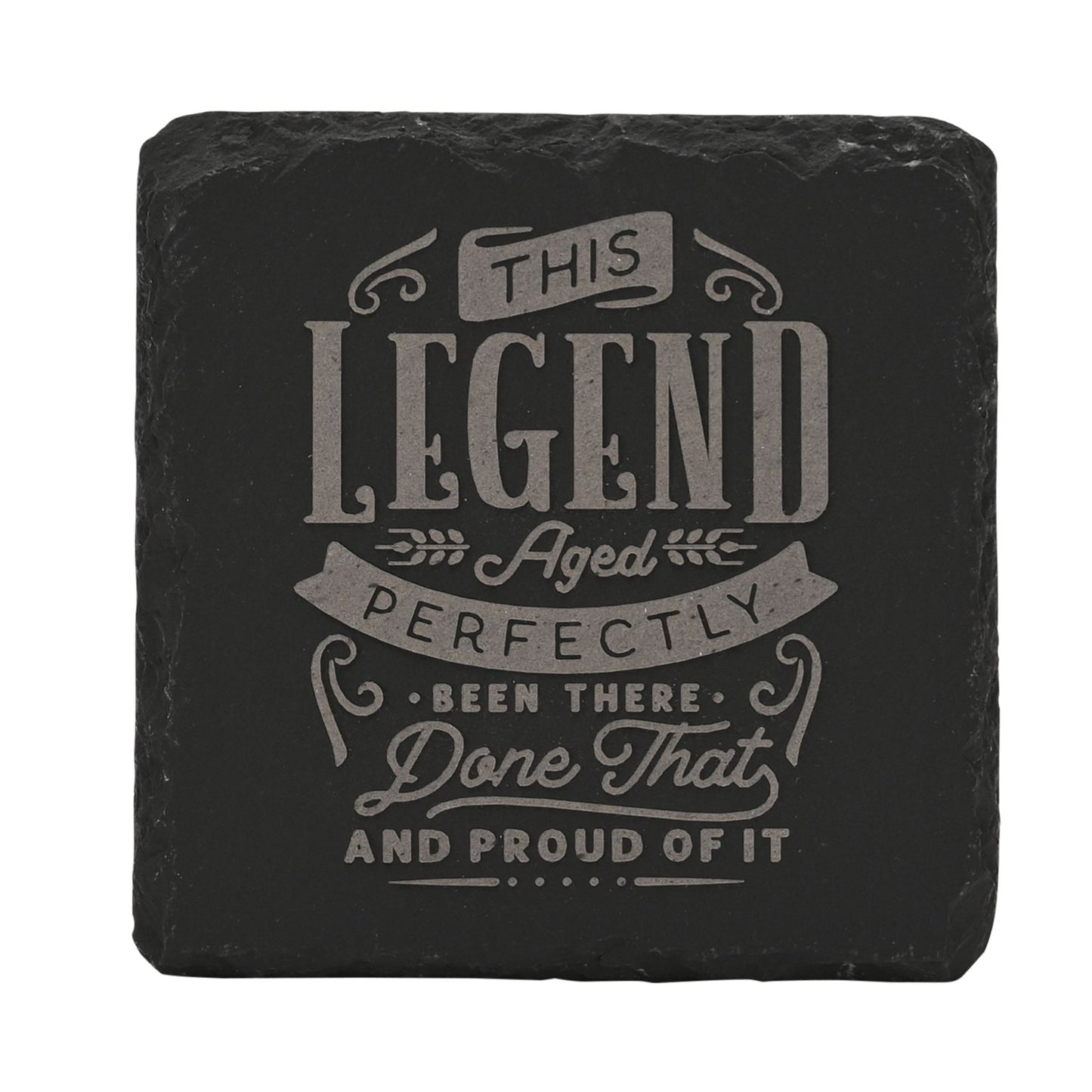 Harvey Makin Legend Slate Coaster 10 x 10cm - Perfect