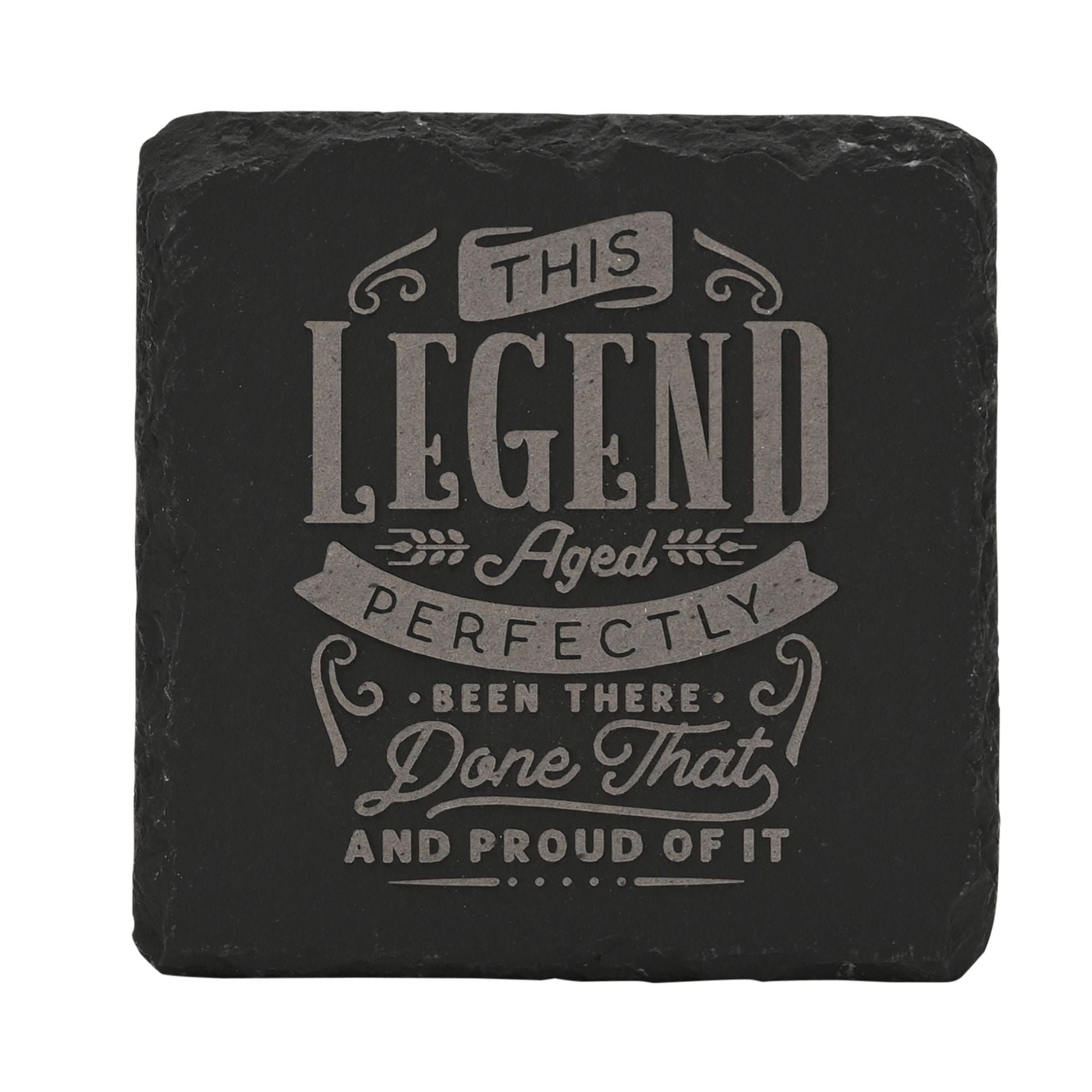 Harvey Makin Legend Slate Coaster 10 x 10cm - Perfect