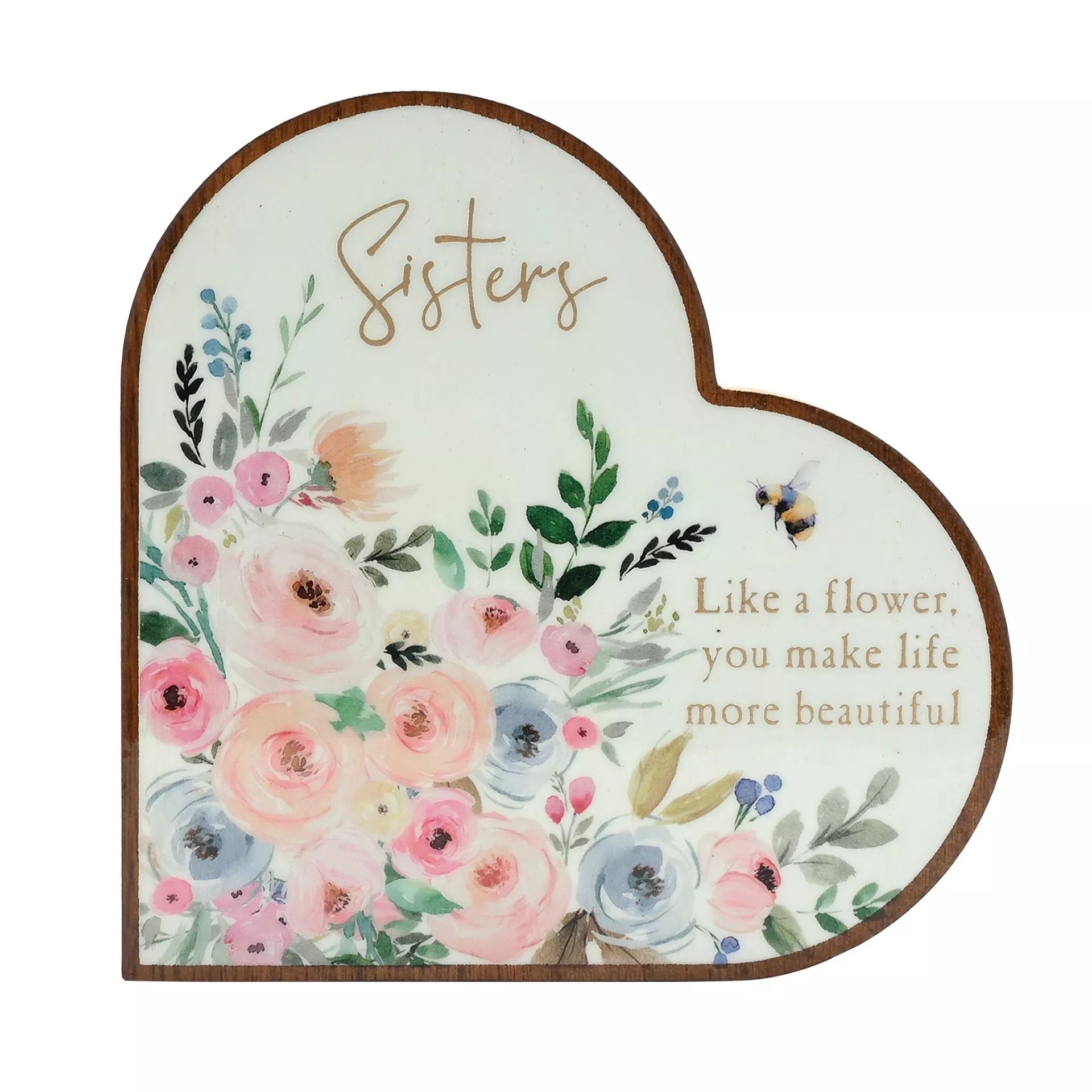 The Cottage Garden Mantel Heart Plaque - Sisters