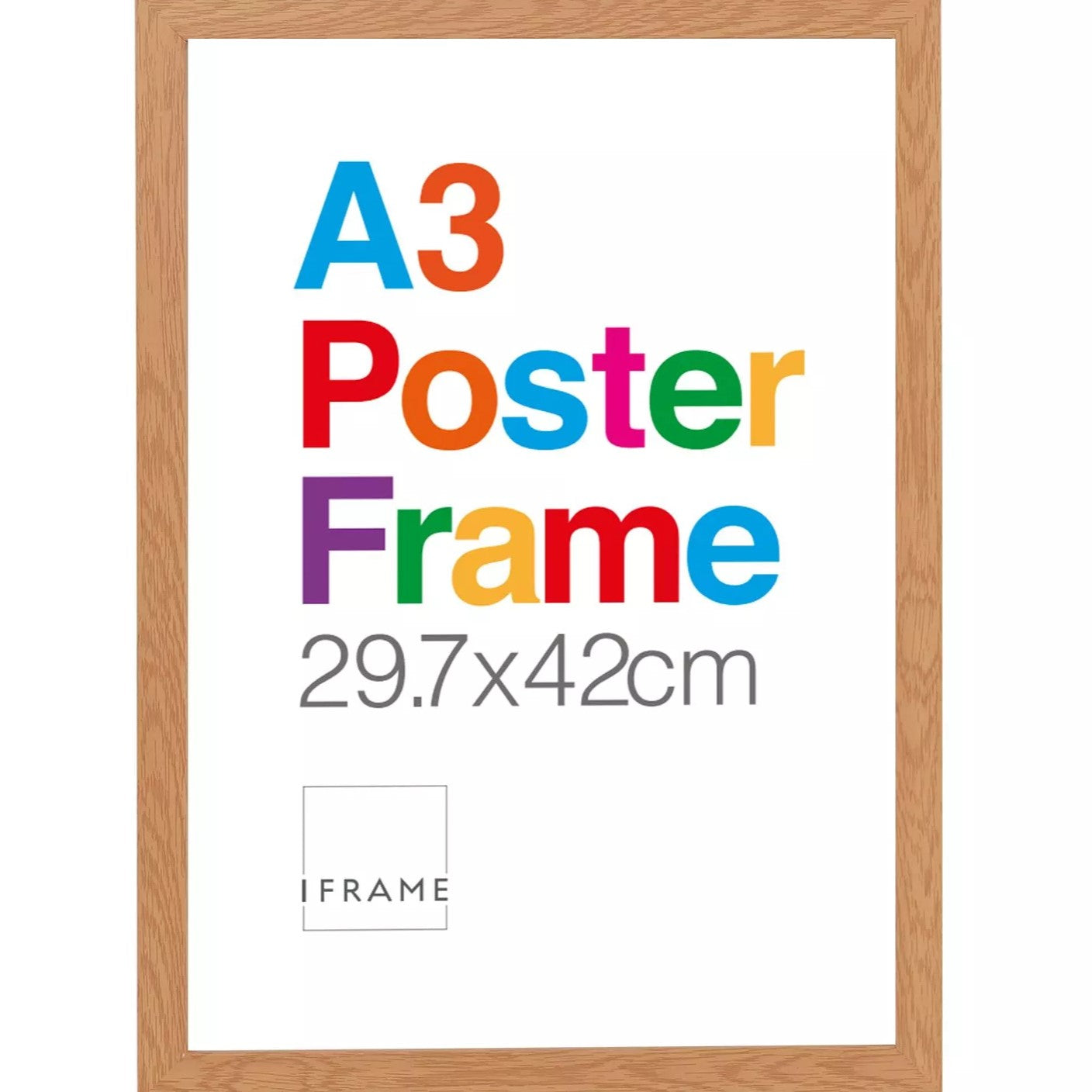 A3 iFrame Natural Finish Wooden Poster Frame