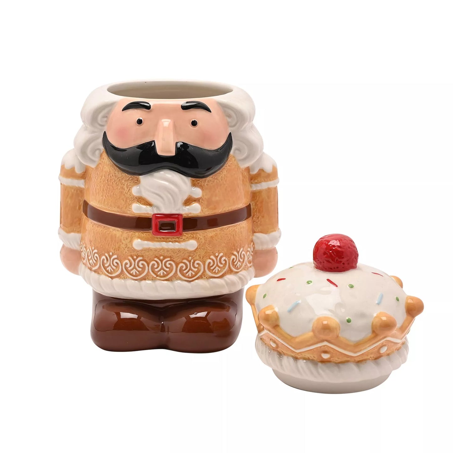 Santa & Friends Ceramic Treat Jar - Gingerbread Nutcracker