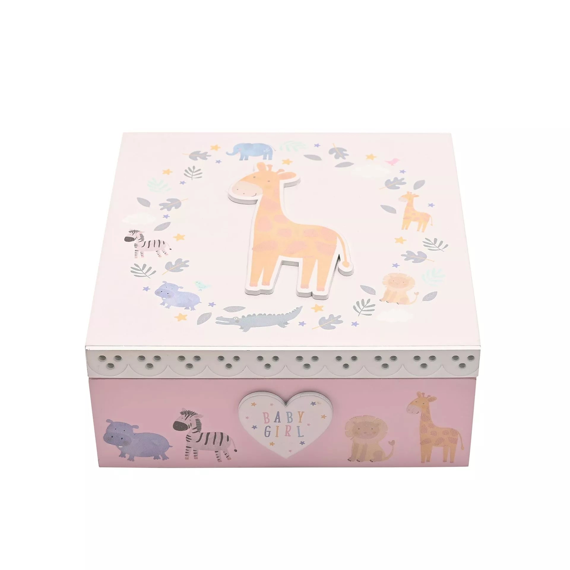 Petit Cheri Giraffe Keepsake Box - Baby Girl