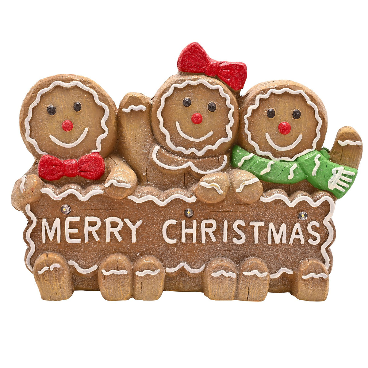 The Seasonal Gift - Santa & Friends - LED Gingerbread Merry Xmas 26cm