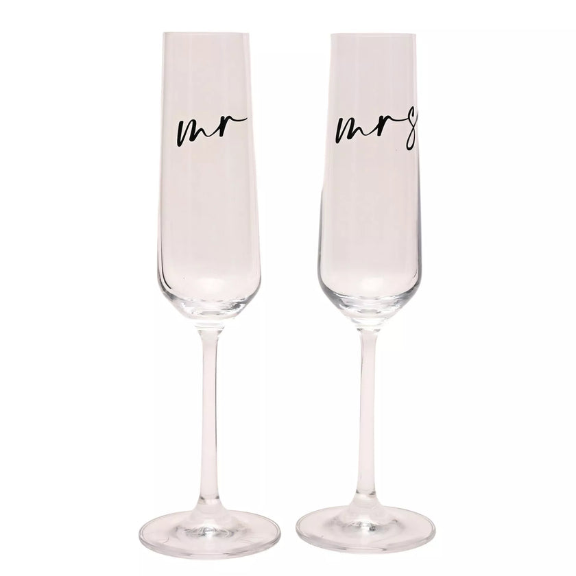 Amore - Champagne Flute A Set Of 2pcs - Mr & Mrs