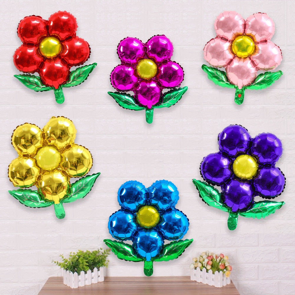 Air-Fill Foil Flower Balloon 45cm x 1pc Assortment