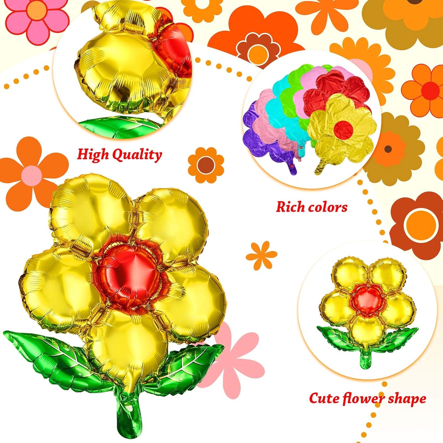 Air-Fill Foil Flower Balloon 45cm x 1pc Assortment