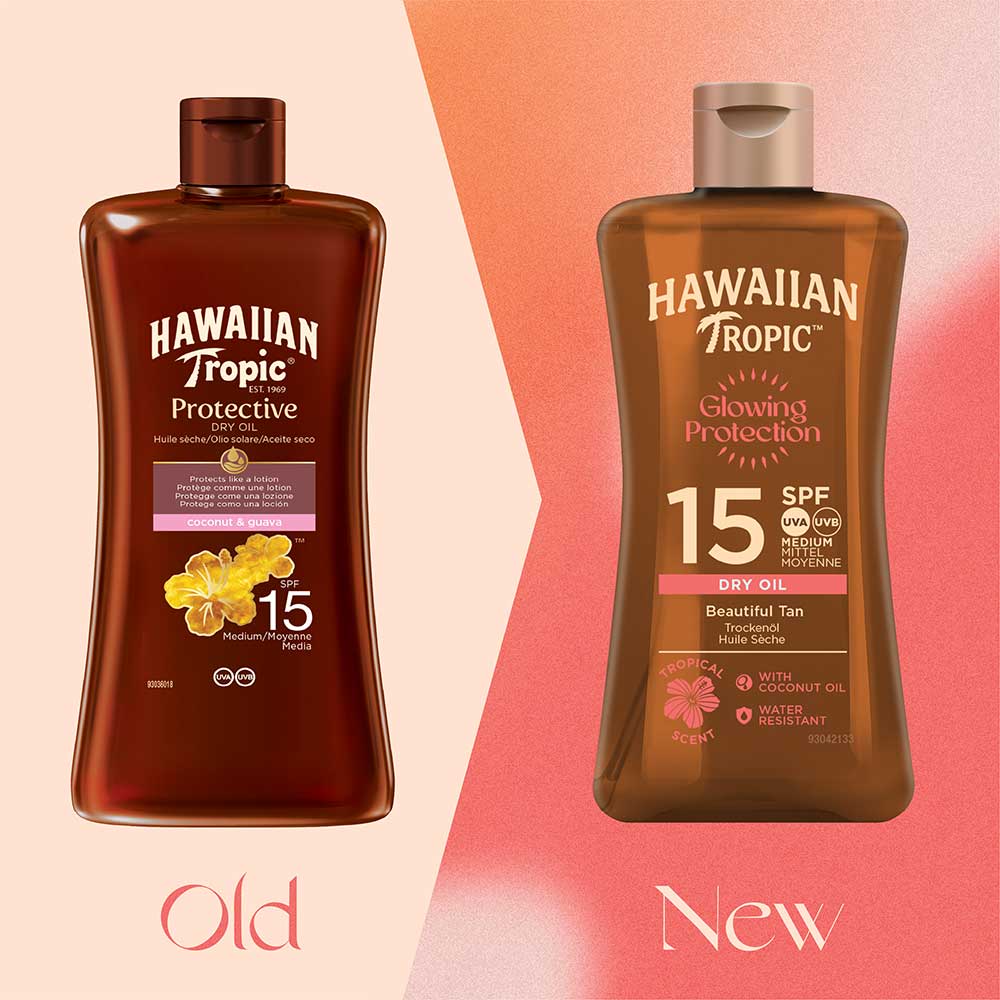 Hawaiian Tropic Glowing Protection Sunscreen Dry Oil SPF 15 UVA + UVB Protection 100ml