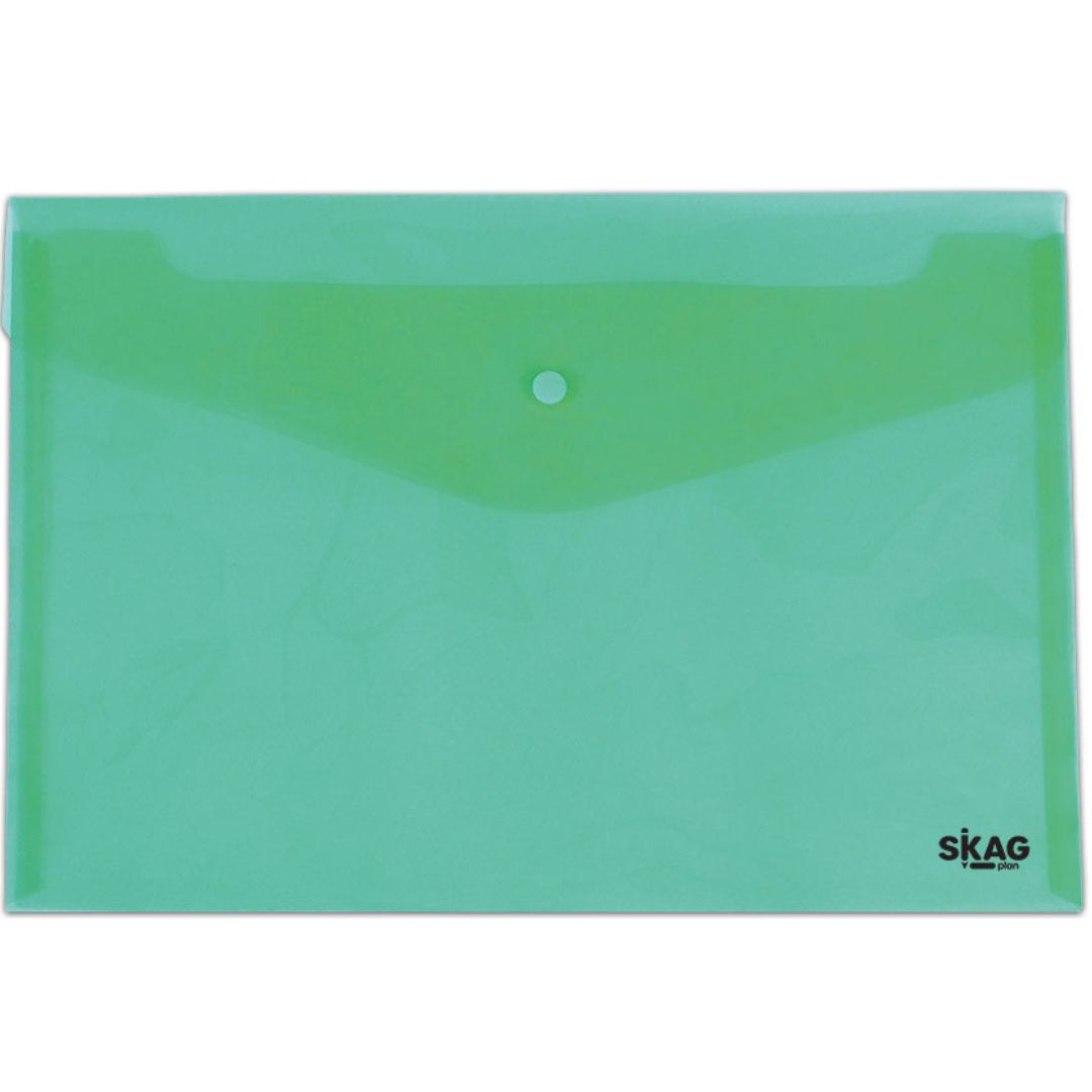 A4 Skag Button Folder Green