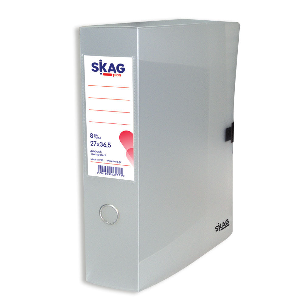 Skag Box File 8cm Spine 36.5 x 27cm - Transparent