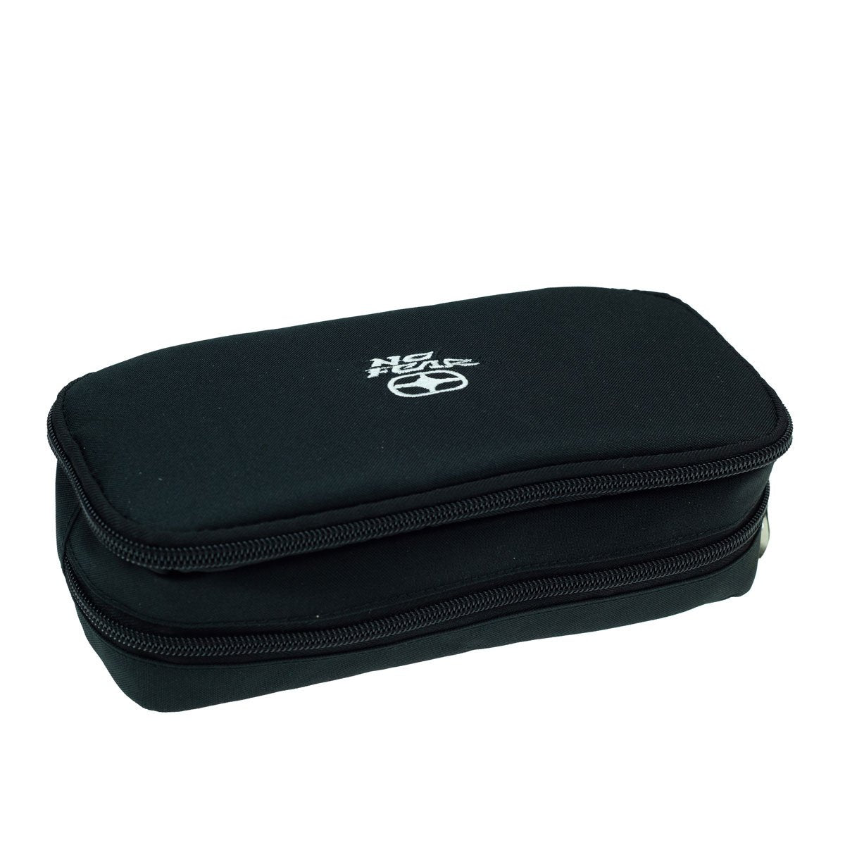 No Fear 2 Compartment Pencil Case 10 x 23cm - Black