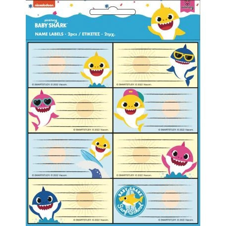 Baby Shark Self-Adhesive Book Labels (16 pcs)