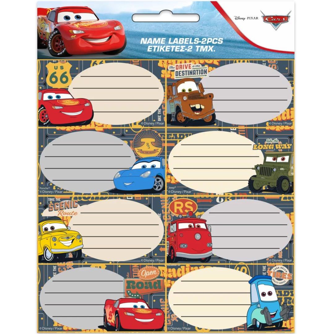 Disney Cars Self-Adhesive Book Labels (16 pcs)