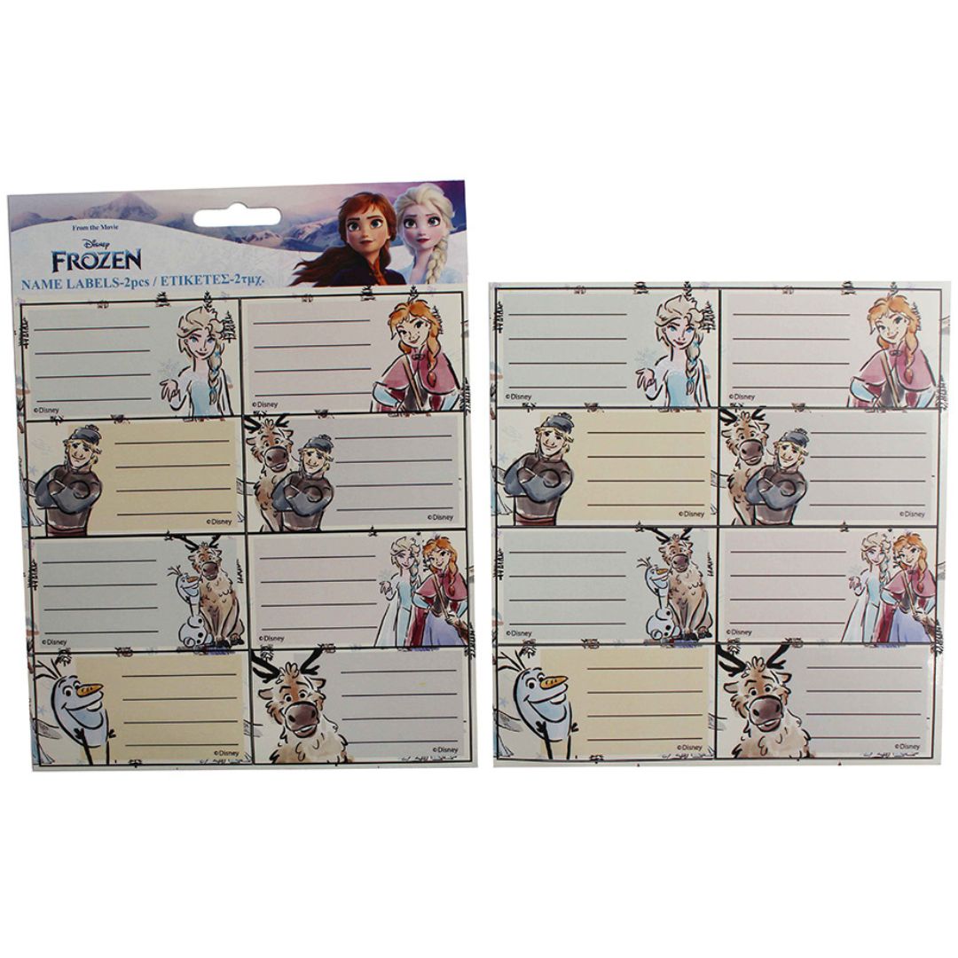 Disney School Name Labels A Pack Of 2 Sheets - Frozen