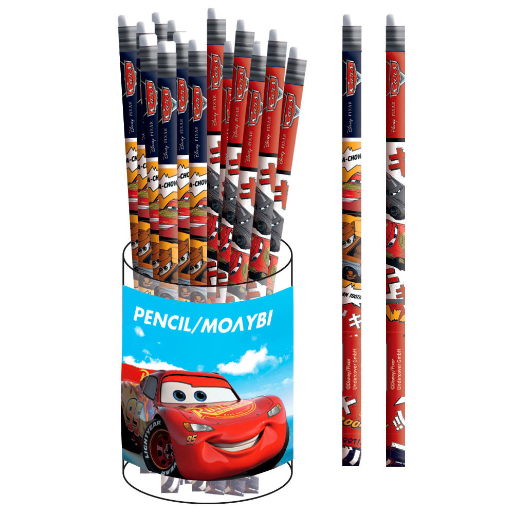 Gim Disney Graphite Pencil HB & Eraser - Cars x 1pc Assortment