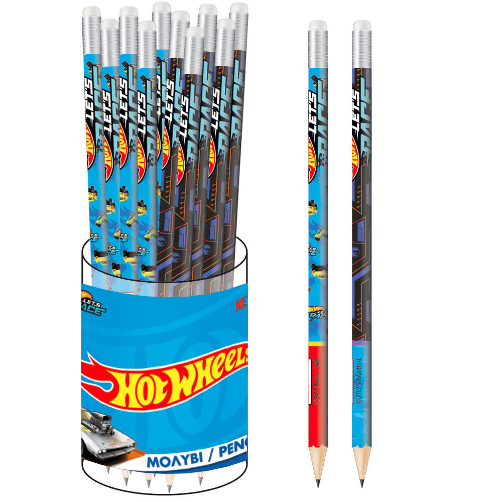 Gim Graphite Pencil HB & Eraser - Hot Wheels x 1pc Assortment