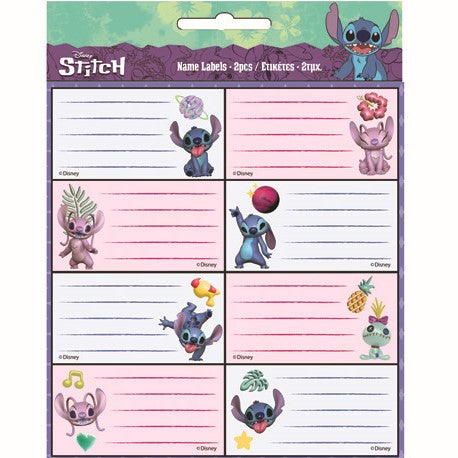 Disney School Name Labels A Pack Of 2 Sheets - Stitch