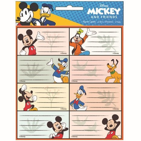 Disney School Name Labels A Pack Of 2 Sheets - Mickey