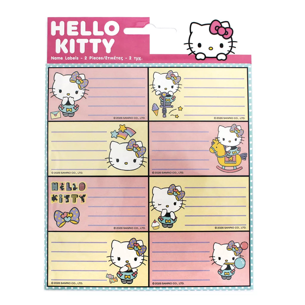 Gim - School Name Labels A Pack Of 2 Sheets - Hello Kitty