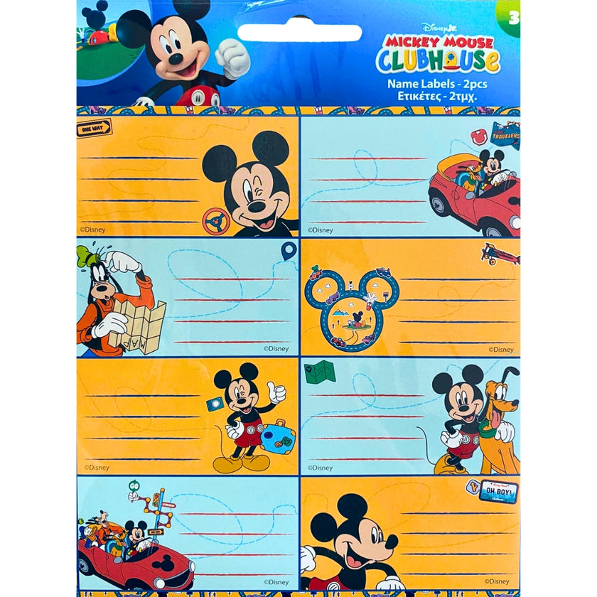 Gim - School Name Labels A Pack Of 2 Sheets - Disney - Mickey Mouse